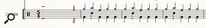 New in ScoreCloud is a  basic drum notation facility.