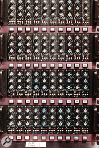 This rack contains no fewer than 40 API 550a modules, which can be inserted into each channel of the console in Studio B.