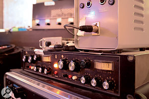 The outboard collection includes a pair of rare Quad Eight AM 3B compressors.