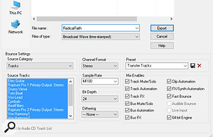 Recommended settings for exporting finished tracks with all processing and automation.