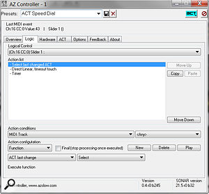 Screen 3: The AZ Controller plug-in can provide deep integration between Sonar and just about any hardware controller.