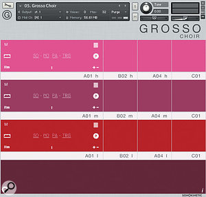 The bright colour scheme makes it easy to differentiate instruments, Choir being especially distinctive.