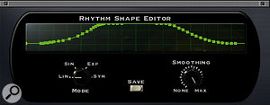 Not only can you define the exact wave shape Tremolator uses to modulate your audio, you can also create rhythmic patterns.