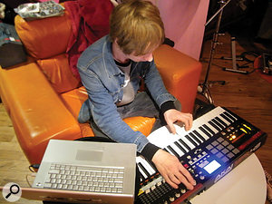 Keyboard player Andy Wright usually uses his Apple laptop as the main sound source, so little change was required for this gig. 