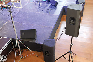 The side balconies were catered for by two supplementary speakers, one on each side of the stage, firing upwards.