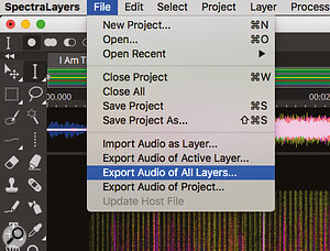 Once unmixed, layers can be exported as individual audio files.