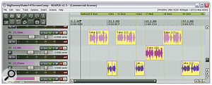 Any important instrumental or vocal part in your mix may well require different mix treatment to cater for the balance demands of different sections of the musical arrangement. If so, then 'multing' the recording, by editing sections of it to separate tracks in your DAW (as shown here), is a simple way to manage the practicalities.