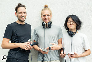 The Granular Convolver was a collaborative project created by Tatsuya with Christoph Hohnerlein (left) and Maximilian Rest (centre).