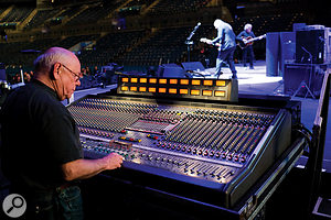 Bob Pridden at his preferred console, the Midas XL3