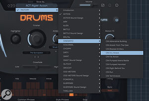 The huge selection of global presets spans a broad range of musical styles, and both conventional and sound‑designed drums.