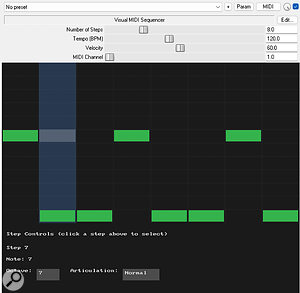 Screen 4: The first version of my sequencer.