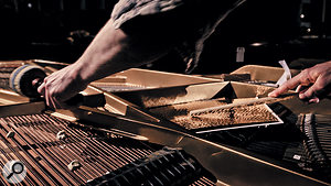 Clément Ducol demonstrates some of the techniques used to extract percussive sounds from the grand piano.