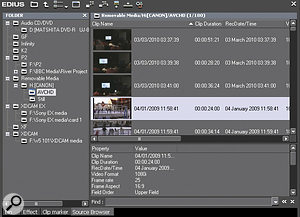 The Source Browser itself is laid out nicely, and can copy media to project folders as a background process.