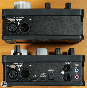 You can daisy‑chain up to eight More You Hubs or 2X expanders using the XLR ports on the back of each unit.
