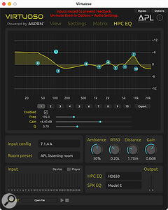 Screen 4: The HPC EQ page, which allows the headphone correction to be modified.