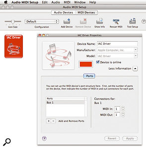 Using Audio MIDI Setup, you can enable the IAC Driver for sending MIDI data between two different Processes.