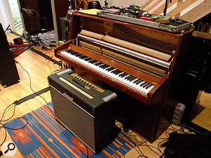 The Knight upright used for most of the ‘keeper’ piano parts.