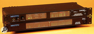 If you want a lot of simultaneous recording and playback channels in a small package, manufacturers such as MOTU are keen to help with interfaces like their 2408 and particularly their 24I/O, which manages to squeeze 24 analogue inputs and outputs into a single 1U rackmount package. If you want a lot of simultaneous recording and playback channels in a small package, manufacturers such as MOTU are keen to help with interfaces like their 2408 and particularly their 24I/O, which manages to squeeze 24 analogue inputs and outputs into a single 1U rackmount package.