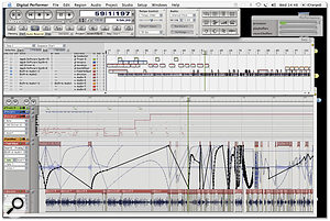 A forest of Digital Performer automation and MIDI controller data gives some clue as to the detail that goes into Autechre's programming and sound editing. 