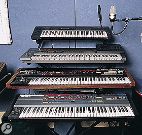 Analogue synths in the Bedrock studio include a Roland JX8P with the PG800 programmer, Juno 60 and Juno 106.