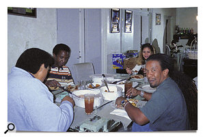 Owners and staff of Circle House meeting before the crowd arrives.