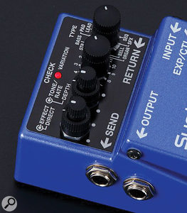 The SY‑1 features effects send/return jacks, allowing you to use a  parallel effects loop or to use the send as a  direct output.