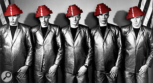 Devo in 1980, displaying their usual degree of sartorial unity and, of course, 'Energy Dome' headgear.