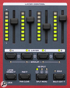 Clavia Nord Wave 2 layer control section