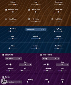 The control sets for each of Verve’s three main pages (stacked into a single screenshot here for convenience) make it easy to customise your sound.