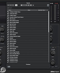 UltraShaper is not just about hyping drums: the supplied presets provide plenty of starting points for both corrective and creative use with a wide range of sound sources.
