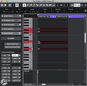 If you’re struggling to identify a chord in a guitar performance, you can always enter the notes into a MIDI event and let Cubase help.