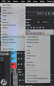 Going from Cubase to Cubasis is also possible via the DAWproject format.