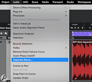 Having stem separation directly within Cubase Pro 15 makes for a very easy workflow.
