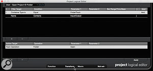 Another Project Logical Editor preset locates the default Input/Output Folder and sets its view to expanded.