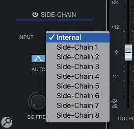 Screen 3. Frequency 2’s dynamics section can respond to several external signals.