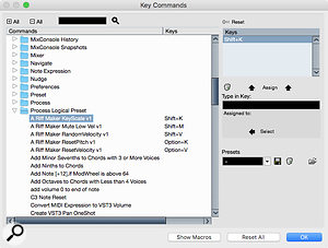 By executing the Logical Editor presets via Key Commands, you can generate new ideas more efficiently.