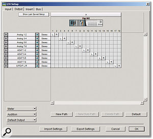 Pro Tools LE allows full control of all the I/O options provided by the 002 Rack. 