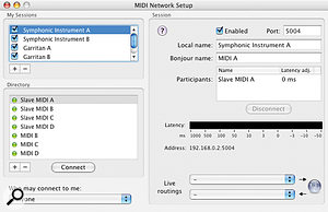 The MIDI Network Setup window can get pretty busy when you're using multiple Sessions, but naming Sessions clearly ensures that it's all easy to keep track of.