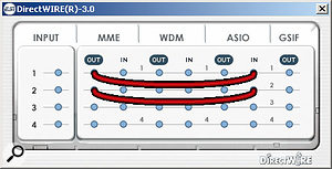 The Direct Wire options allow several audio applications to run simultaneously with audio being passed between them.