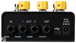 Like most Eventide pedals, the Knife Drop can operate at instrument or line level.