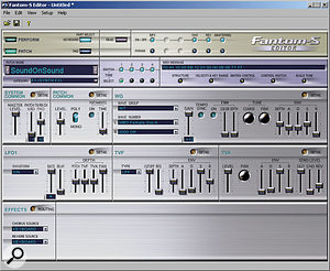 The main Patch editing window in the Windows version of the Fantom S Editor.