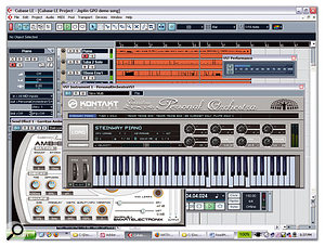 Three instances of GPO Player and the Ambience reverb plug-in running with the bundled Cubase LE, showing the Joplin GPO Demo Song.