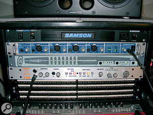 In a hybrid setup, you're likely to need plenty of analogue I/O. The setup pictured above uses the RME Fireface 800's two ADAT ports to increase the I/O count to 26 using the Creamware A16 Ultra expansion unit.