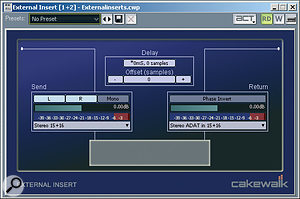 Sonar's I/O plug‑in, configured for use with a stereo device.