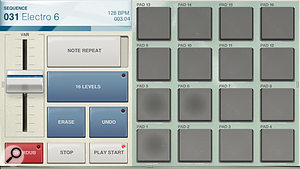 Sequencer view in Akai's iMPC for iPhone
