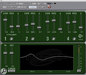 Waves' Linear Phase EQ (top) and McDSP's Filter Bank, as used on the 'Beep' lead vocal.