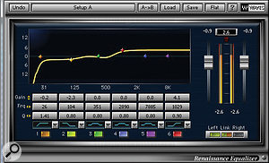 40's processing chain for the sawtooth bass synth included Waves' Renaissance EQ and Bass, and Avid's Lo-Fi, a big favourite of his.