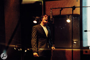 Tom Chaplin testing vocal mics; a Brauner VM1 was the eventual choice.