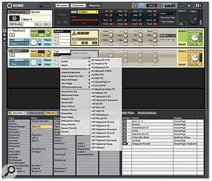 Each channel within a Kore Sound can make use of any effects available on your machine, including Kore's own.