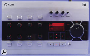 The Kore controller's rotary knobs are infinite encoders, which always reflect the position of the assigned parameter. 